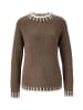 Aniston CASUAL Strickpullover in braun-weiß