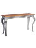 KADIMA DESIGN Massivholz Konsolentisch, Sheesham Holz, Silberbeine, 130 cm breit