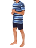 NORMANN kurzarm Schlafanzug Shorty Pyjama Streifen - 78194 in marine
