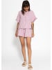 SASSYCLASSY Gestreifte Musselin Shorts in Rosa