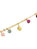 Luxenter Armband aus 925er Sterlingsilber mit mehrfarbigem Kristall, 18K Gelbgold-Finish