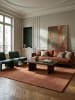 KADIMA DESIGN Wollteppich Kurzflor MOLE Handgewebt Naturfaser Wohnzimmer in Orange