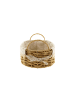 COFI 1453 2-teiliges Brotkorb-Set mit Blumenmuster in Beige