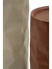 Mauro Ferretti Beige und ziegelrote Couchtische aus Metall, 2er-Set, Ø 30×70–27×60