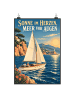 Mr. & Mrs. Panda Poster Yacht nostalgisch Design mit Spruch in Weiß