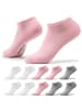 Occulto 10er Pack Sneakersocken Diana in Pink/Weiß/Grau