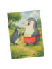 Mr. & Mrs. Panda Postkarte Pinguin mit Kind Design ohne Spruch in Weiß