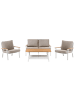 Beliani 4-tlg Sitzgruppe ORERO in Beige/Weiß/Braun