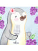 Mr. & Mrs. Panda Graviertes Weinglas Cupcake mit Spruch in Transparent