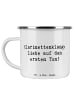 Mr. & Mrs. Panda Camping Emaille Tasse Spruch Klarinette Liebe  ... in Weiß
