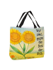 Mr. & Mrs. Panda Shopper Blume Sonnenblume Design mit Spruch in Weiß
