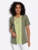 Sieh an! 2-in-1-Shirt in khaki-pistazie