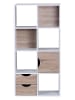 KADIMA DESIGN Bücherregal | Weiß/Sonoma, 60x120x29cm, Schubladen, Tür