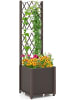 COSTWAY Blumenkasten mit Rankgitter 140cm in Braun