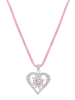 Elli Halskette 925 Sterling Silber Herz, Trachtenschmuck in Rosa