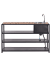 Beliani Gartenküche AVETRANA in Schwarz/Braun - (W) 159 x (H) 116 x (L) 50 cm