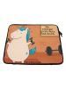 Mr. & Mrs. Panda Notebook Tasche Einhorn Fitness Design mit Spruch in Weiß
