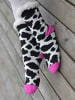 styleBREAKER ABS Kuschelsocken mit Animal Print in Kuh-Pink-Schwarz-Weiß