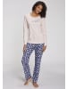 s.Oliver Pyjamahose in blau-gemustert