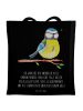 Mr. & Mrs. Panda Einkaufsbeutel Vogel Blaumeise mit Spruch in Schwarz