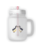 Mr. & Mrs. Panda Blümchentailglas Pinguin Liebe ohne Spruch in Transparent