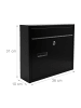 relaxdays Briefkasten in Schwarz - (B)36 x (H)31 x (T)10 cm