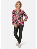 GOLDNER Weiche Jerseybluse mit wundervollem Druck in schwarz / weiß / koralle