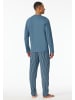 Schiesser Pyjama lang für Herren in dunkel-blau