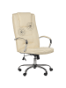 Beliani Chefsessel GRANDEUR in Beige/Silber - (W) 53 x (H) 127 x (L) 73 cm
