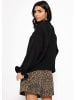 SASSYCLASSY Pullover mit Volantärmeln in Schwarz