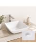 relaxdays Waschbecken in Weiß - (B)41,5 x (H)13 x (T)41,5 cm