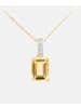Diamant L'éternel Halskette mit Anhänger aus 375 Gelbgold mit Diamant mit Citrin