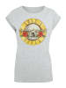 F4NT4STIC Extended Shoulder T-Shirt Guns 'n' Roses Vintage Logo Black in grau meliert