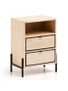 KADIMA DESIGN Nachttisch Mango Massivholz / Metall 43x60x30 cm Nachtschrank