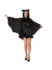tectake Frauenkostüm  schwarze Fledermaus  Mystisches Design: Schwarzes Kleid mit integr