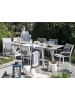 Beliani 7-tlg Gartentisch Set PERETA in Grau/Weiß