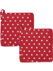 REDBEST Baumwolle Topflappen 2er-Pack Orlando in rot