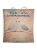Mr. & Mrs. Panda Shopper Bag Turteltauben Liebe Design mit Spruch in Weiß