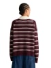 Marc O'Polo DENIM Gestreiftes Strickpolo oversize in Medium Brown Melange