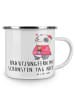 Mr. & Mrs. Panda Emaille Tasse Brautjungfern Wunder mit Spruch in Weiß