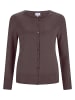 CASH-MERE.CH Cardigan Rundhals in Taupe Melange