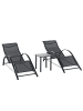 Outsunny Gartenliege-Set,59cm x 169cm x 66cm,schwarz