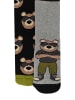 Yuhu Jungen Stoppersocken 2 Paar rutschfest Bär Motiv in Grau