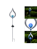 STAR Trading Solar Gartenstecker ,Melilla', Flamme, blaue Glaskugel, Lichtsensor, H