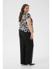 KAFFE curve Bluse kurzarm KCami Loose fit in Black Deep/Chalk Paisley