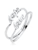 Elli Ring 925 Sterling Silber Hope-Schriftzug, Love-Schriftzug, Ring Set in Weiß