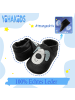 Yihakids Schwarze Baby Leder Krabbelschuhe, mit rutschfester Sohle – Hund-Muster