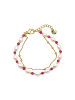 Luxenter Armband aus weißen Perlen mit 18-karätigem Gelbgold-Finish – Zawind