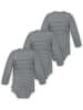 Normani Outdoor Sports 3x Baby Merino Wickelbody in Grau gestreift