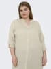 ONLY Carmakoma Leinen Blusenkleid Plus Size Basic Long Shirt Dress in Sand